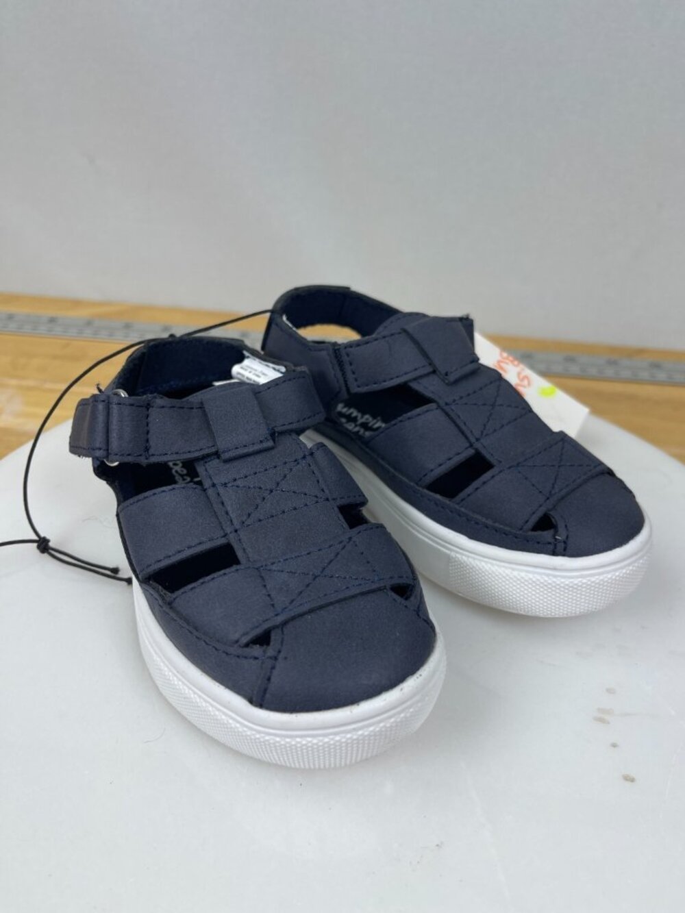 Jumping Beans Toddler Sandals Size 7 Navy Blue Hook Loop NWOB